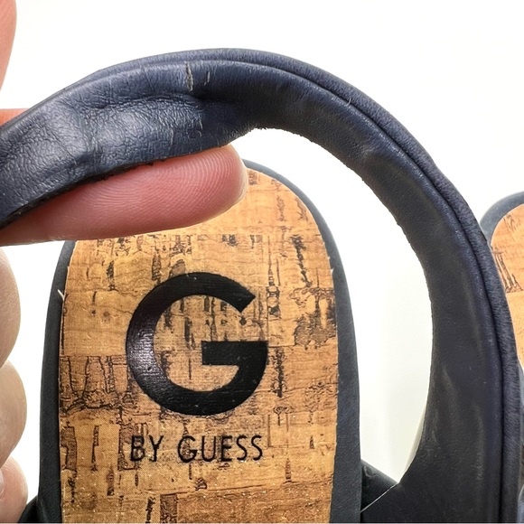 G by Guess Seany Platform Strappy Sandals Washed Denim 10 - Picture 13 of 16